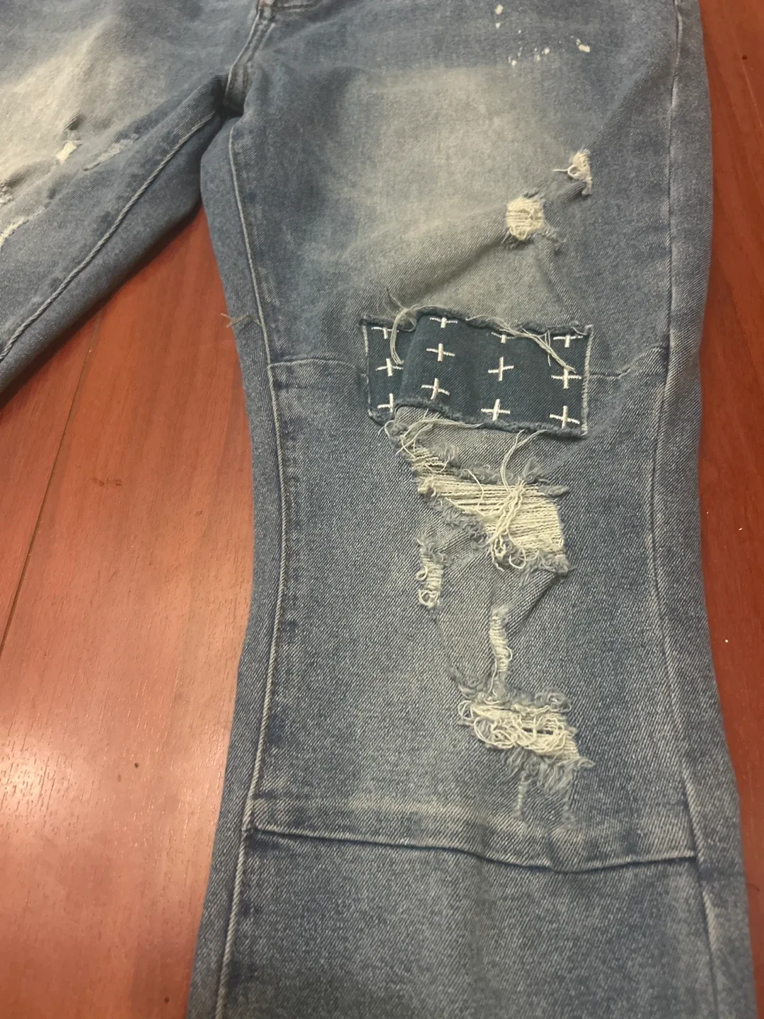 Balenciaga Paris Distressed Denim Jeans image indicator(4)
