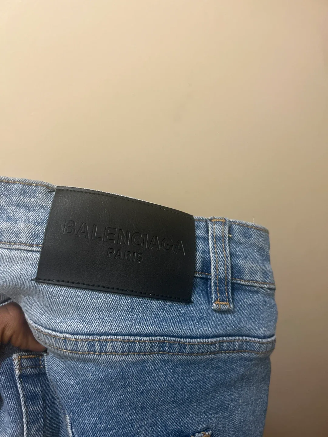 Balenciaga Paris Distressed Denim Jeans image indicator(5)