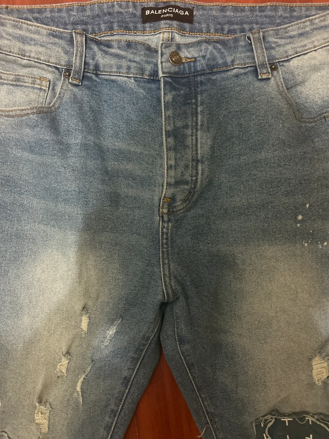 Balenciaga Paris Distressed Denim Jeans image indicator(2)