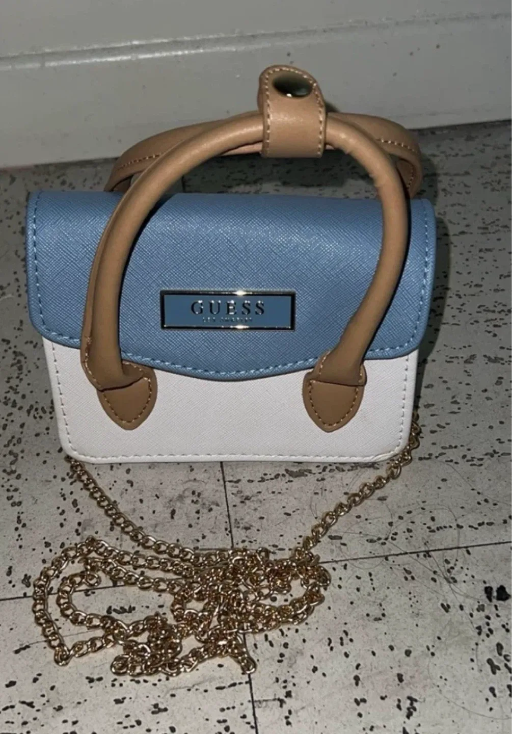 Guess Blue & White Mini Handbag thumbnail