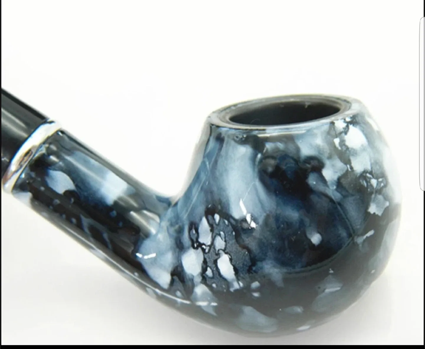 Smoking Pipe - Blue & White Marble thumbnail