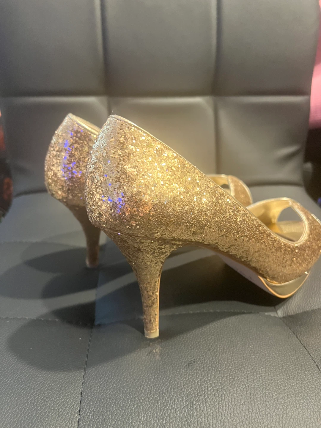 RSVP Gold Glitter Heels - Size 9