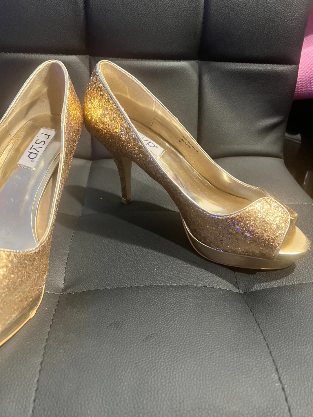 RSVP Gold Glitter Heels - Size 9 - photo 2