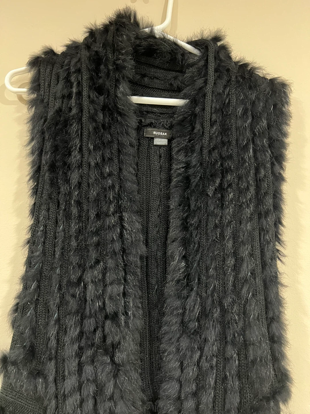 Rudsak Black Fur Vest