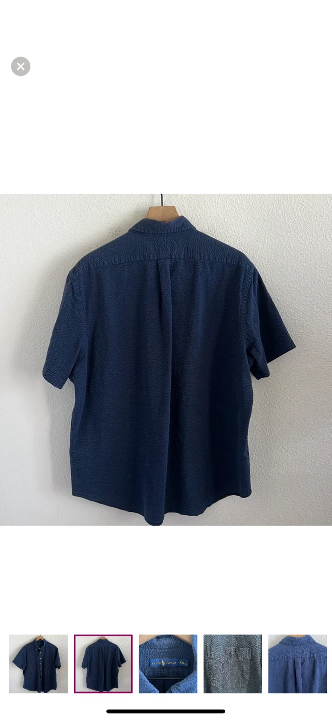 Ralph Lauren XXL Blue Short Sleeve Shirt - photo 4