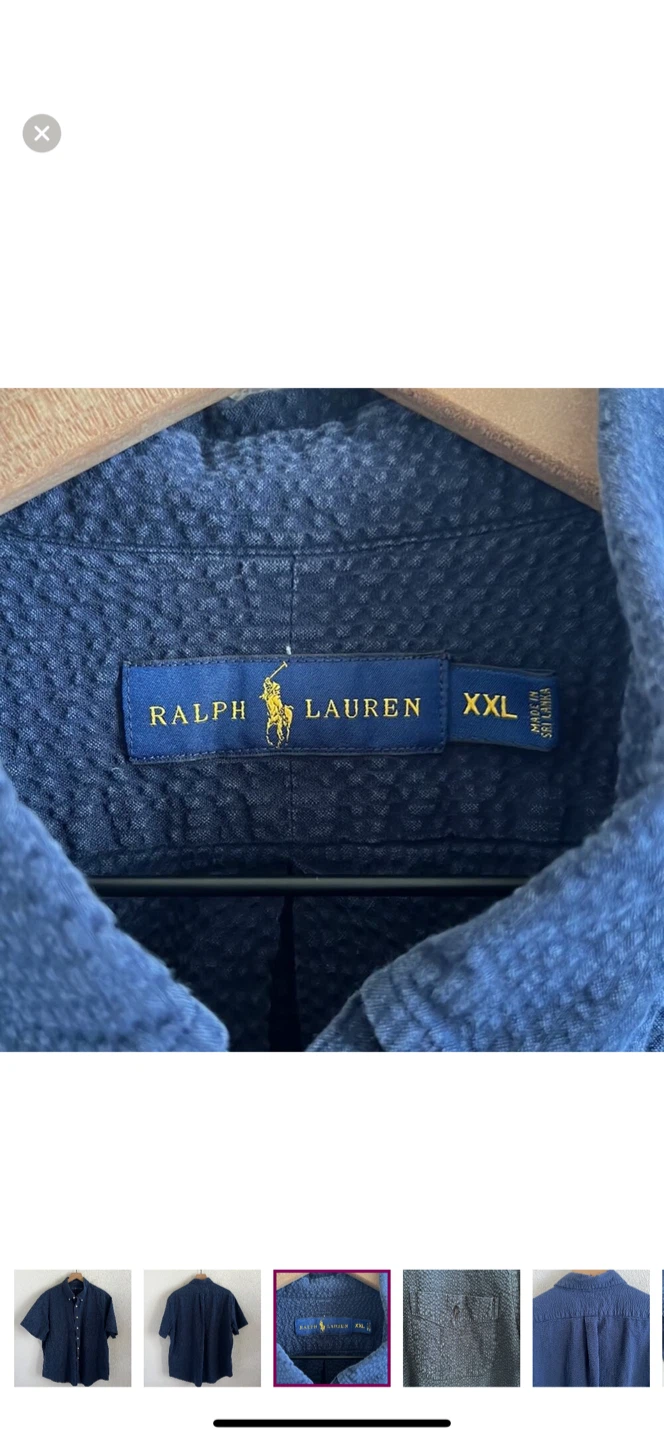 Ralph Lauren XXL Blue Short Sleeve Shirt - photo 3