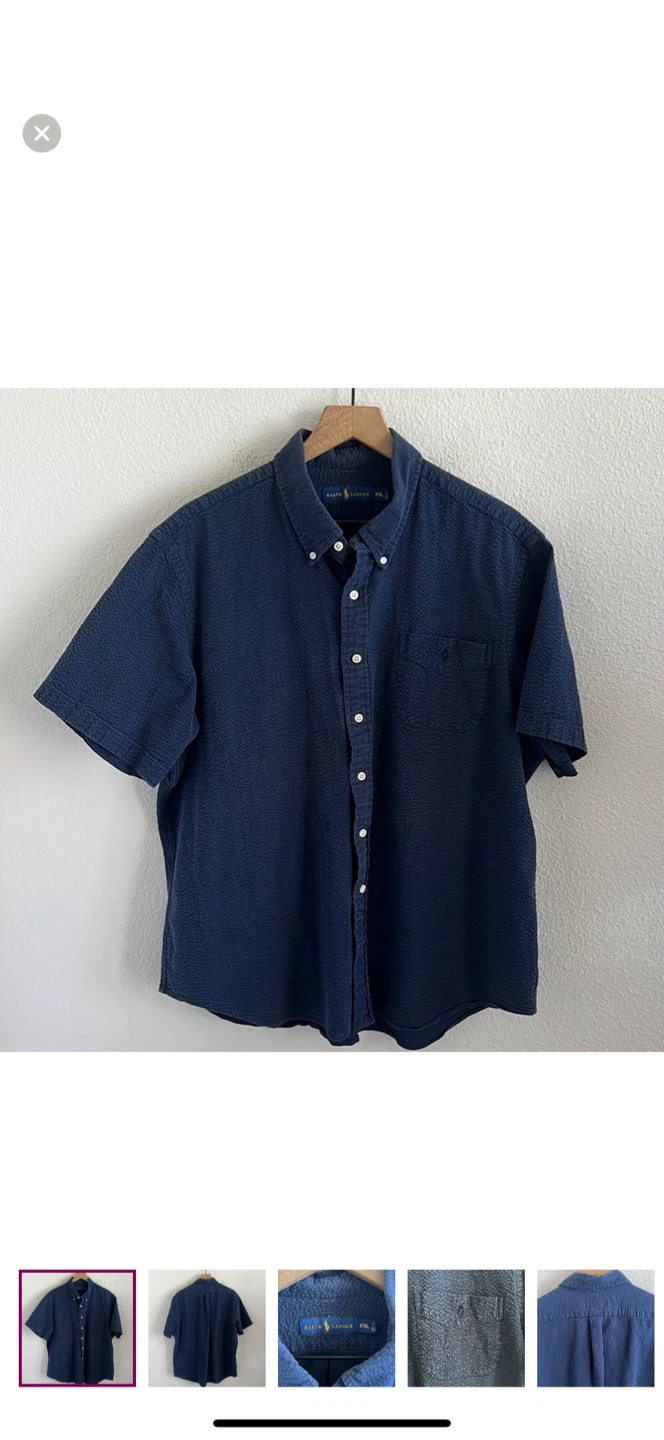 Ralph Lauren XXL Blue Short Sleeve Shirt