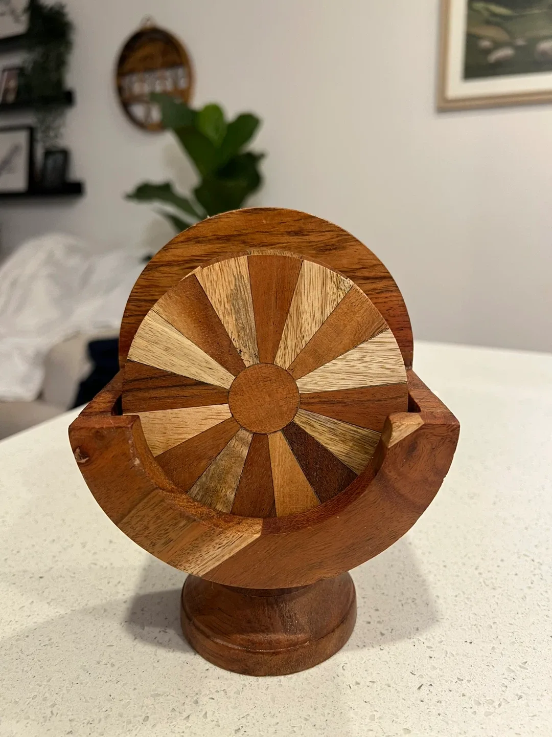 Wooden Coaster Set with Stand -3pc thumbnail