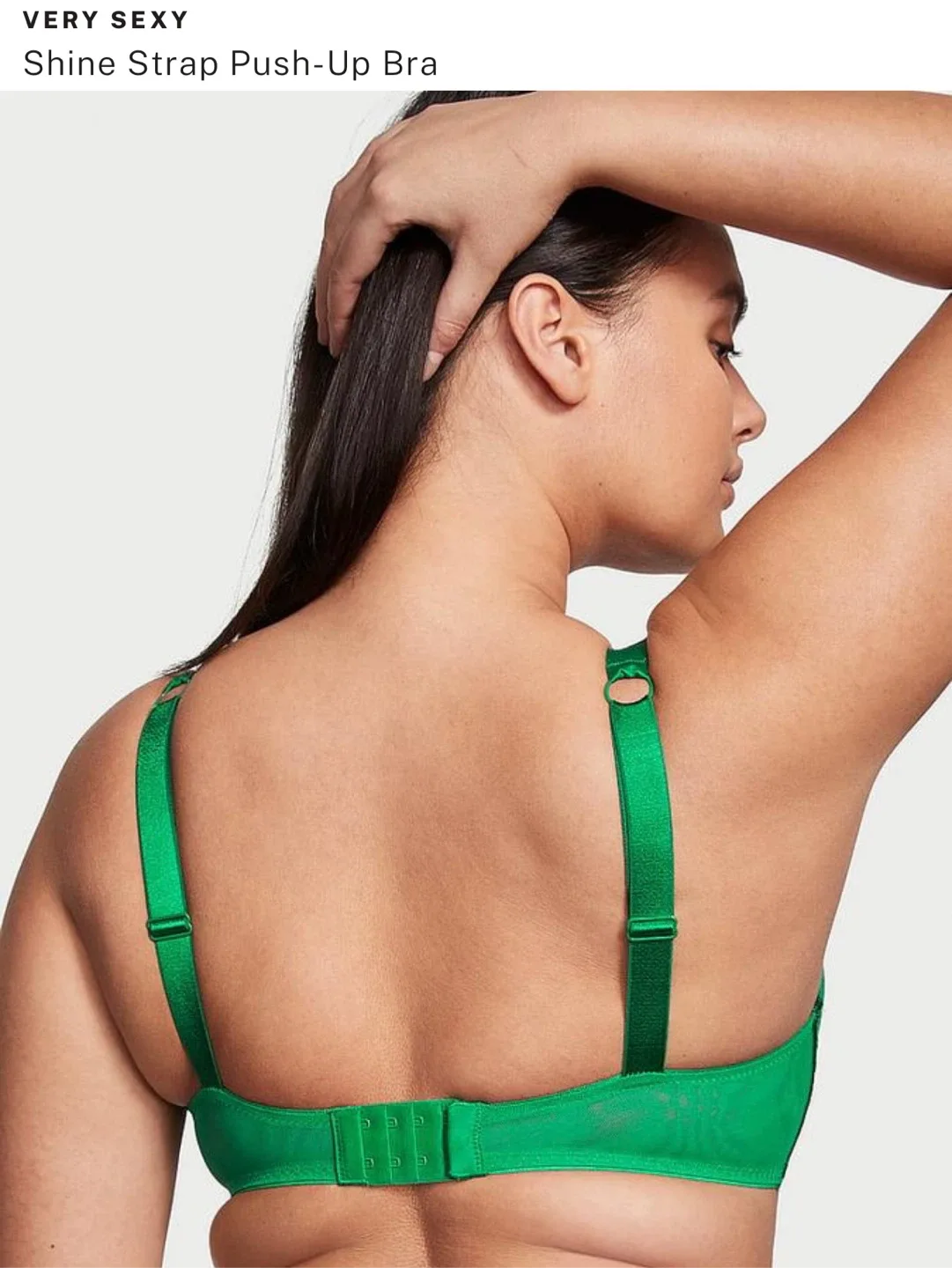 RARE NWT VS Green Lace Shine Strap Bombshell Bra 30DD image indicator(3)