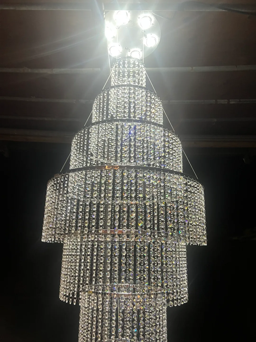 Crystal Chandelier 5ft long very beautiful (brand new pack) image indicator(2)