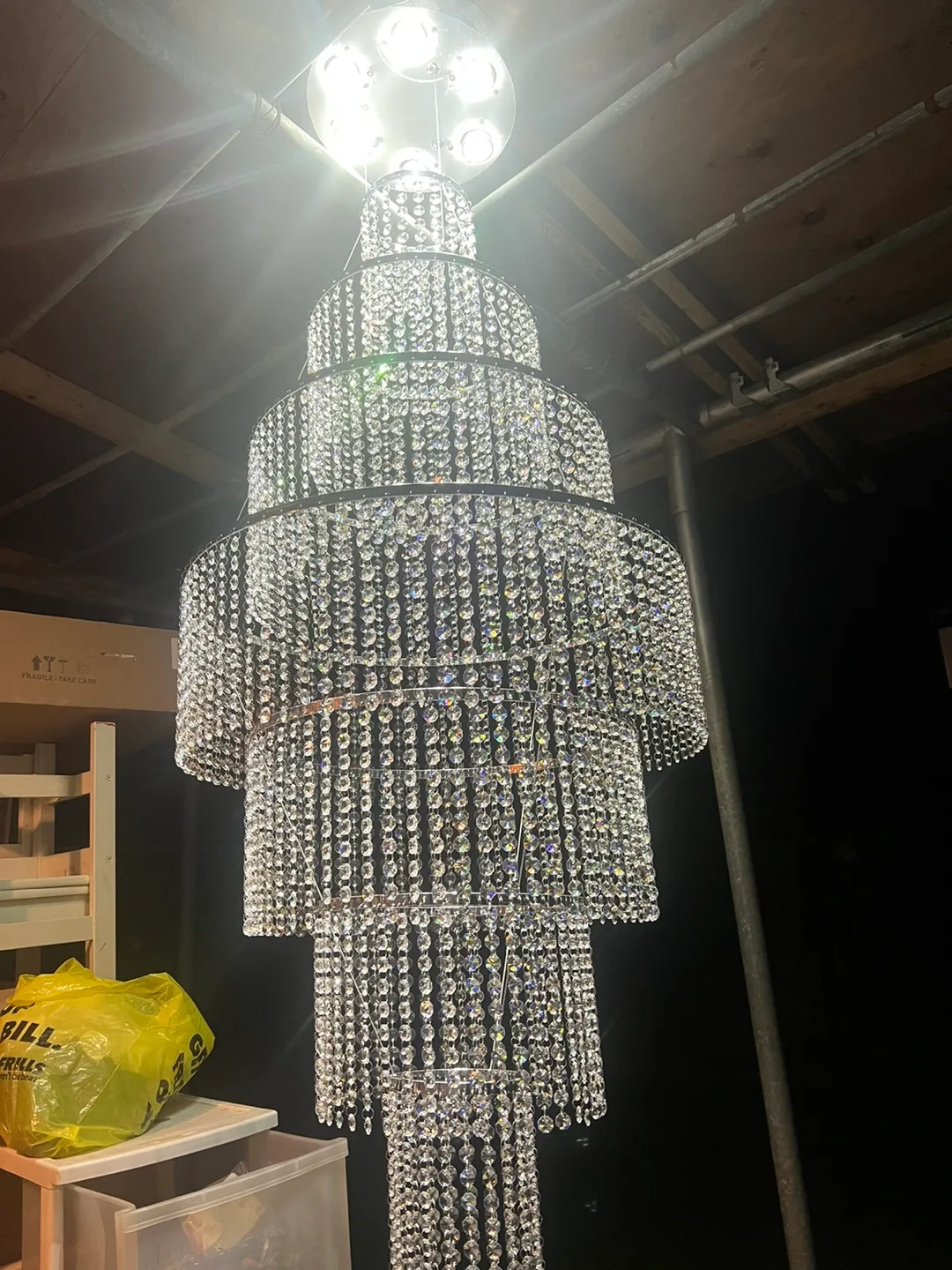 Crystal Chandelier 5ft long very beautiful (brand new pack) image indicator(4)