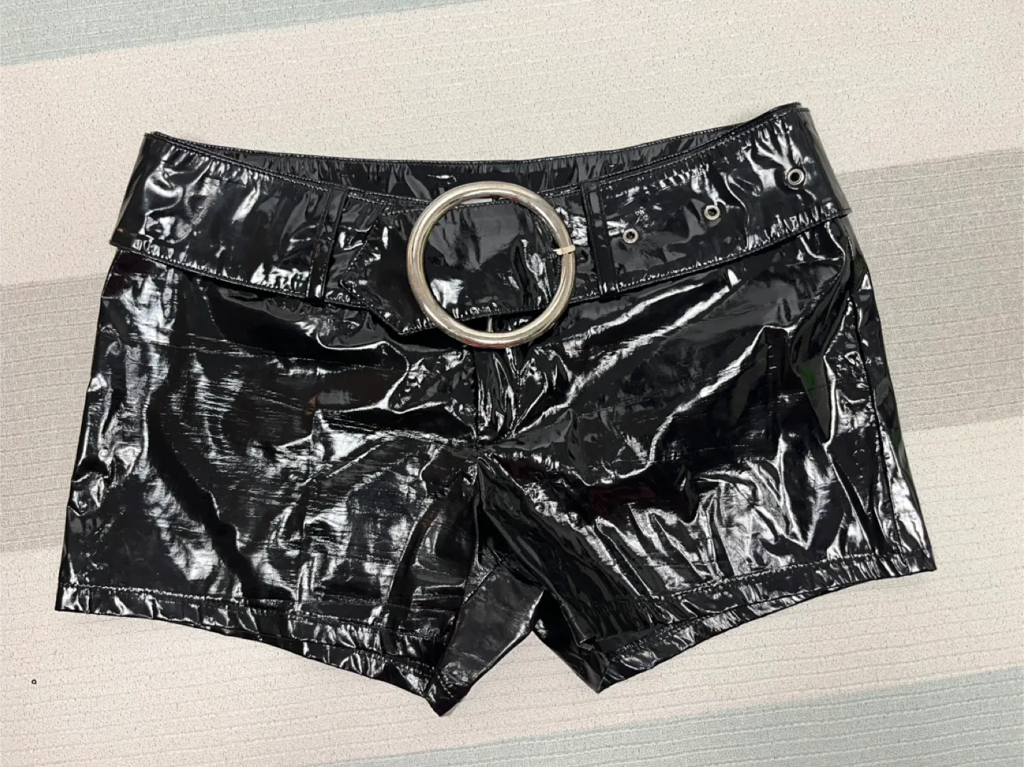 Zen Hi Black Vinyl Shorts - Size Small thumbnail