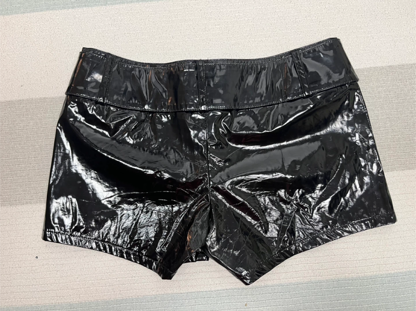Zen Hi Black Vinyl Shorts - Size Small - photo 2