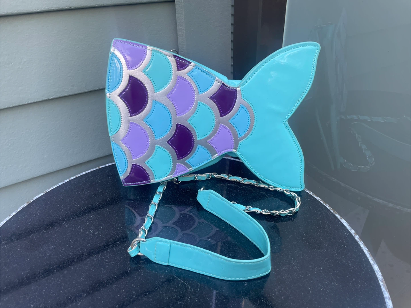 Mermaid Tail crossbody Purse Turquoise