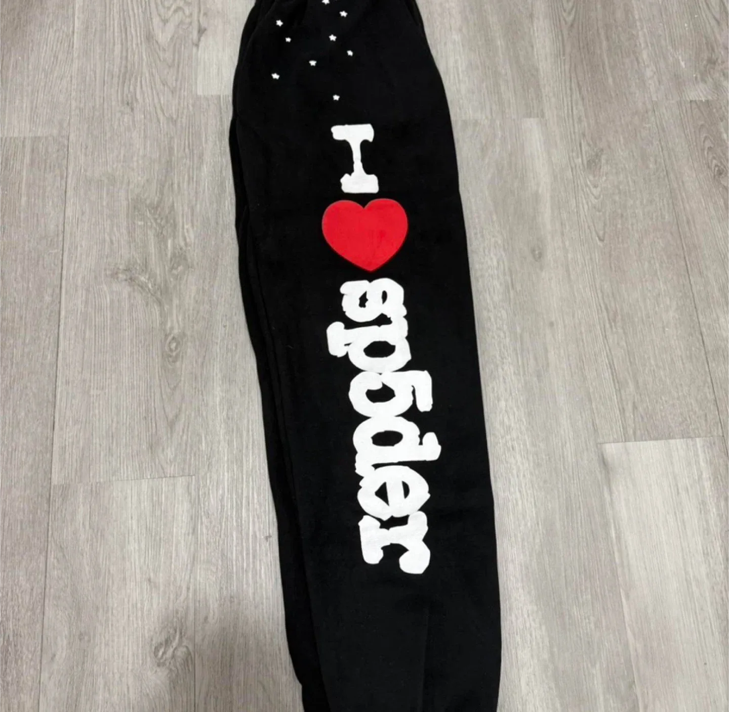 Sp5der “I Heart Sp5der” Black Sweatpants – All Sizes image indicator(4)