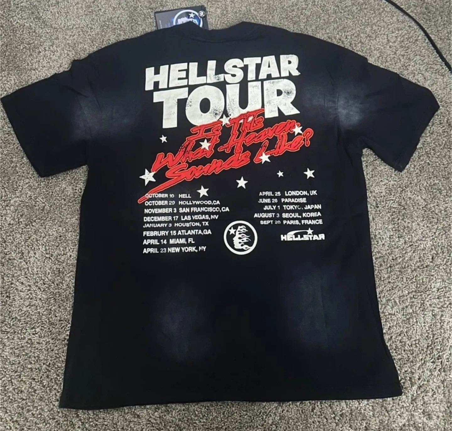 Hellstar Records Tour Black Graphic T-Shirt – All Sizes image indicator(2)