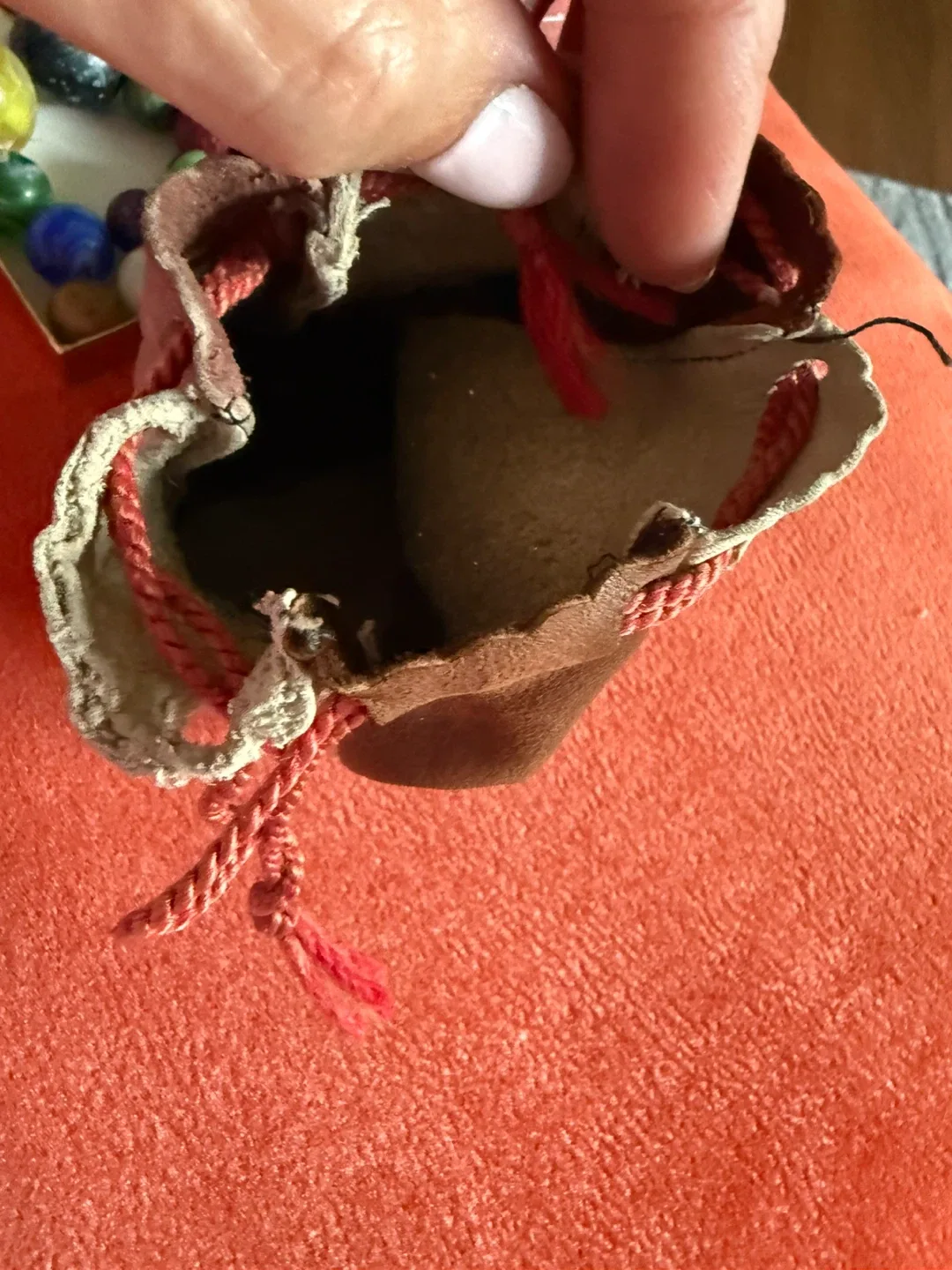 Marbles and Leather Pouch image indicator(2)