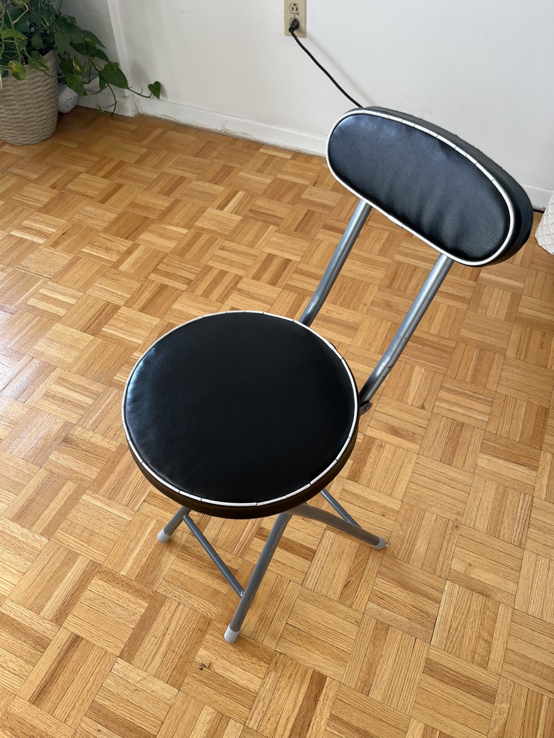 Set of 4 Folding Chairs - Black & Chrome - photo 3