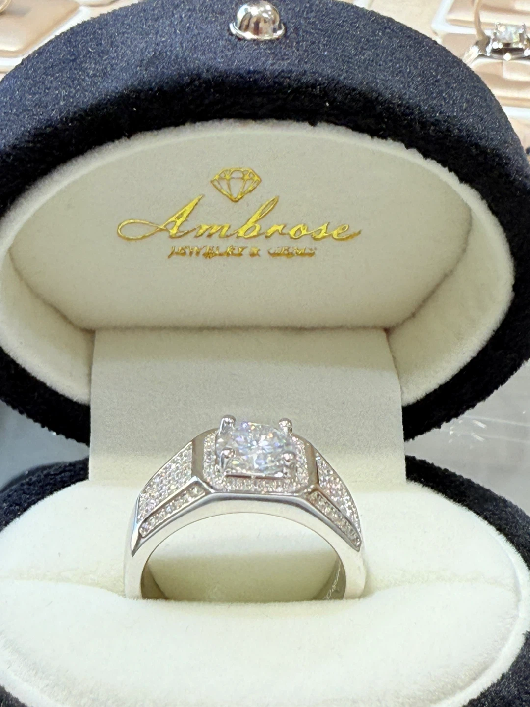 2 carats 925 sterling silver moissanite ring