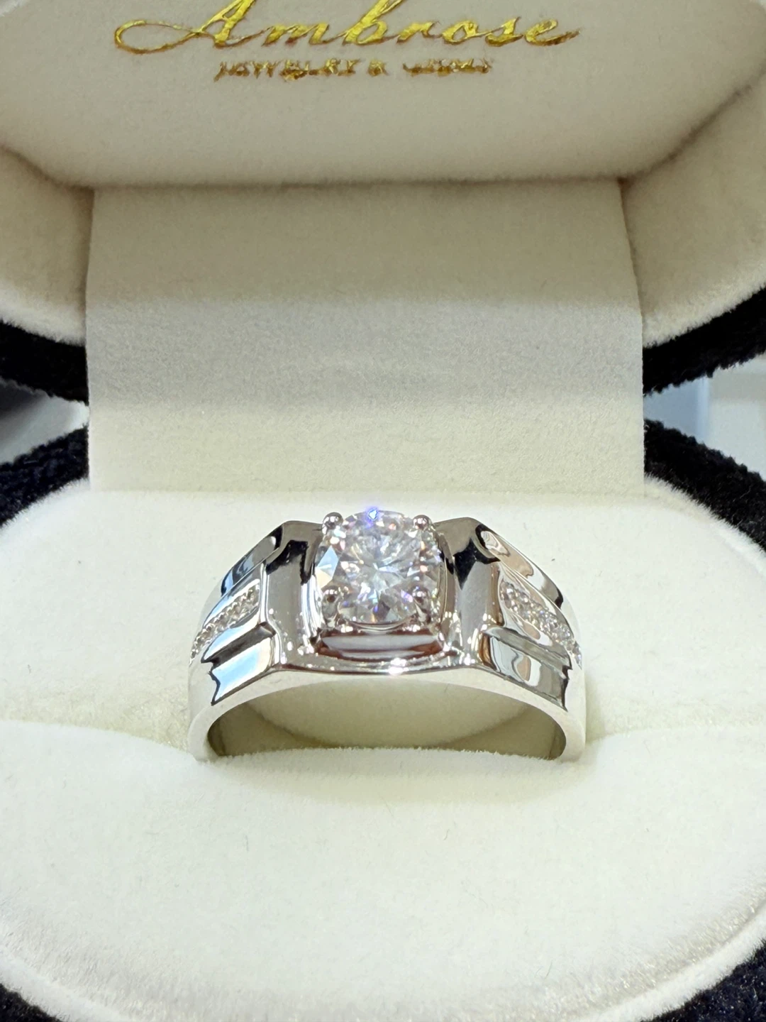 1 carat 925 sterling silver moissanite ring