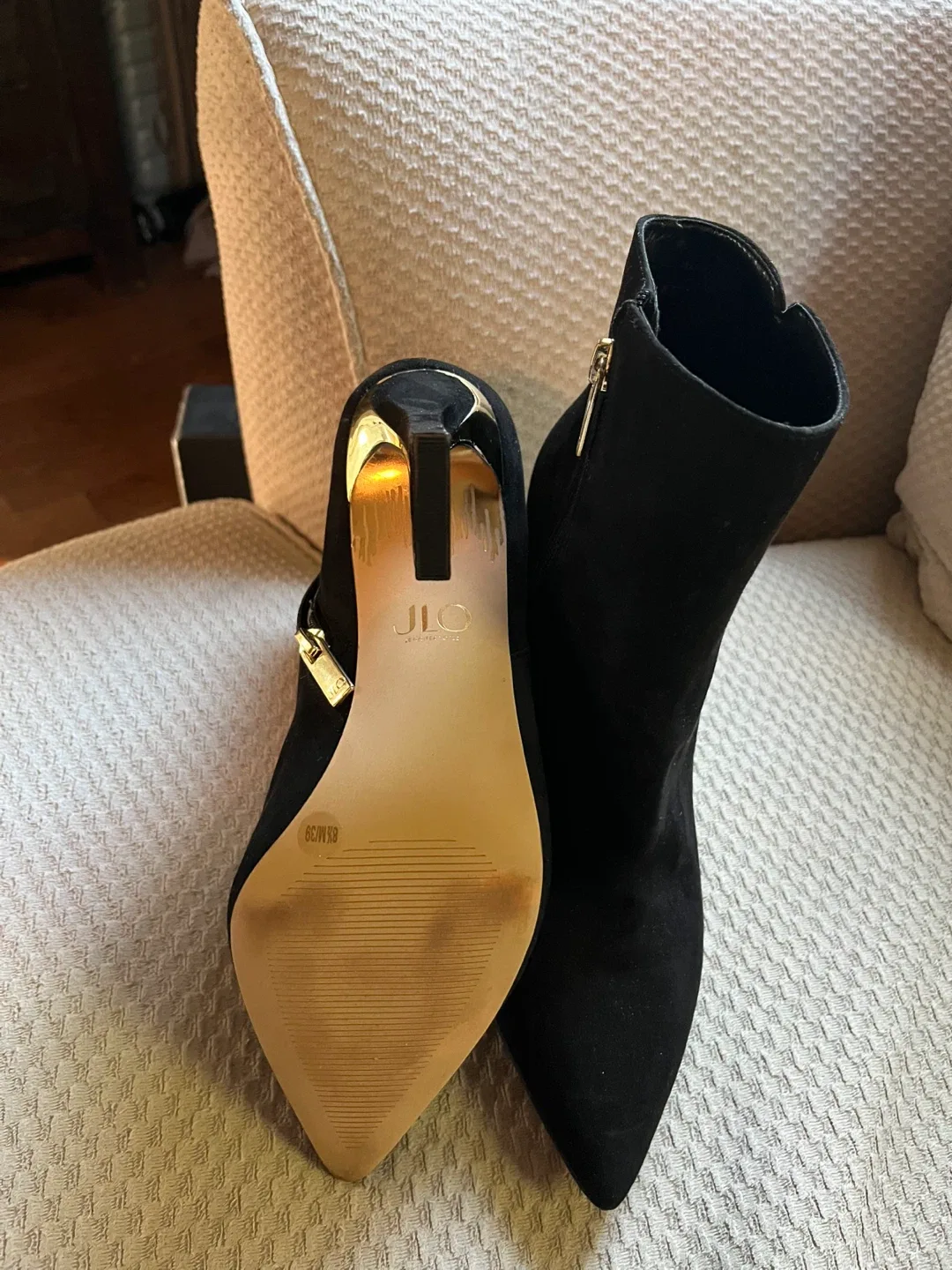 Jennifer Lopez (JLO) Black Suede Ankle Boots - Size 8.5 image indicator(5)