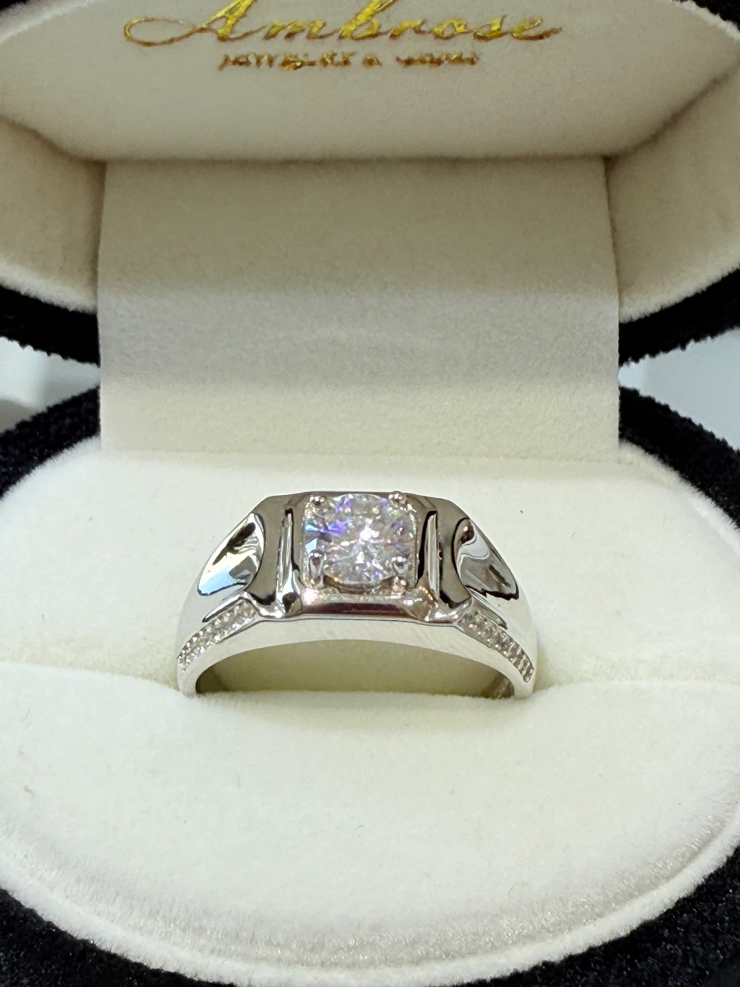 1 carat 925 sterling silver moissanite ring