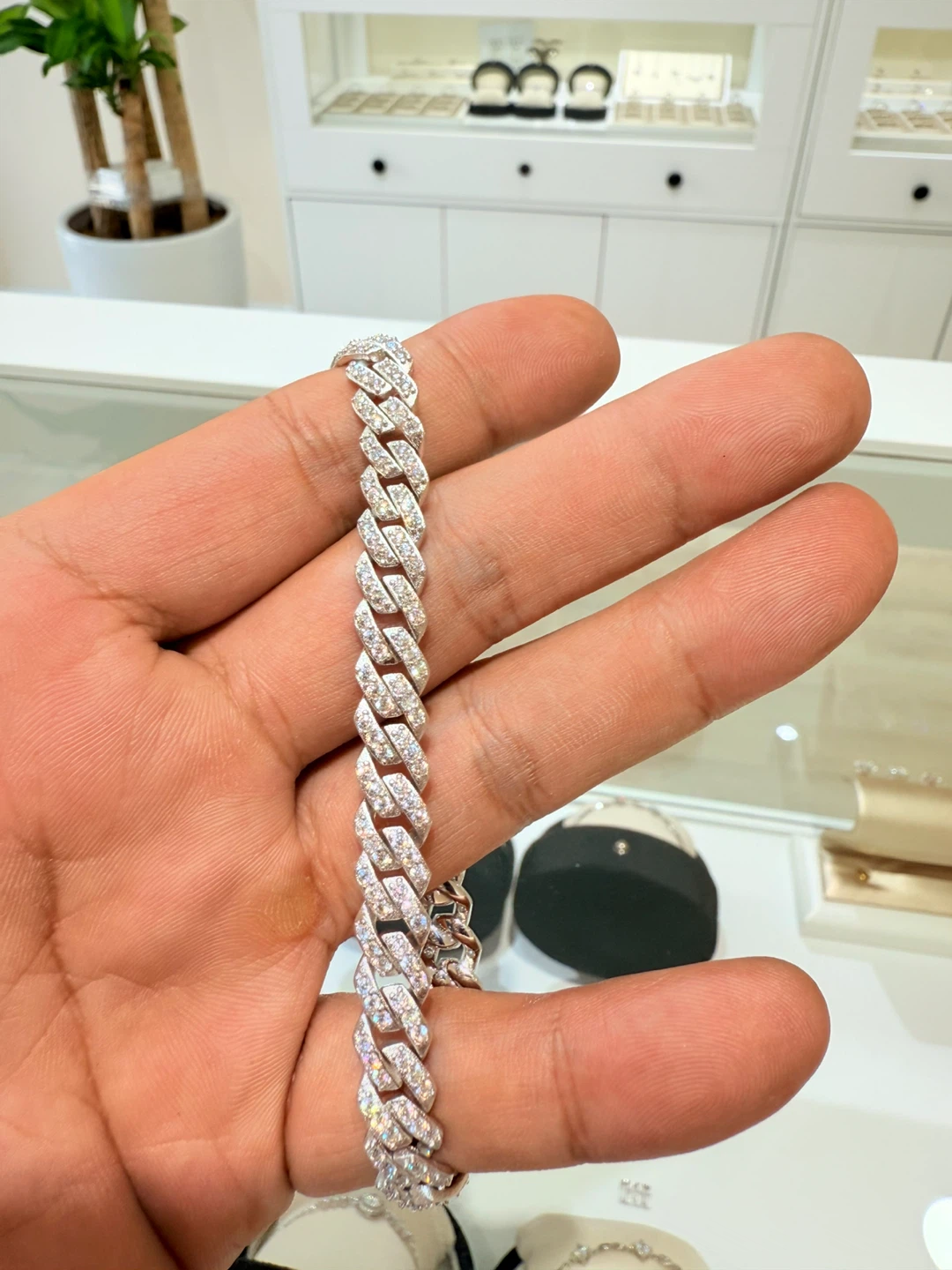 20cm 925 sterling silver full moissanite Cuban bracelet - photo 3