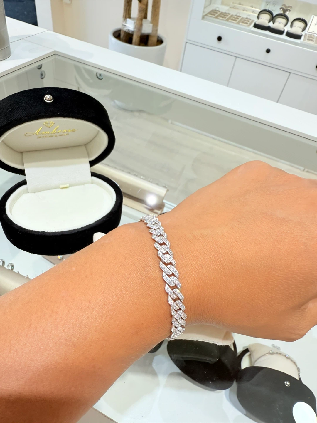 20cm 925 sterling silver full moissanite Cuban bracelet - photo 5