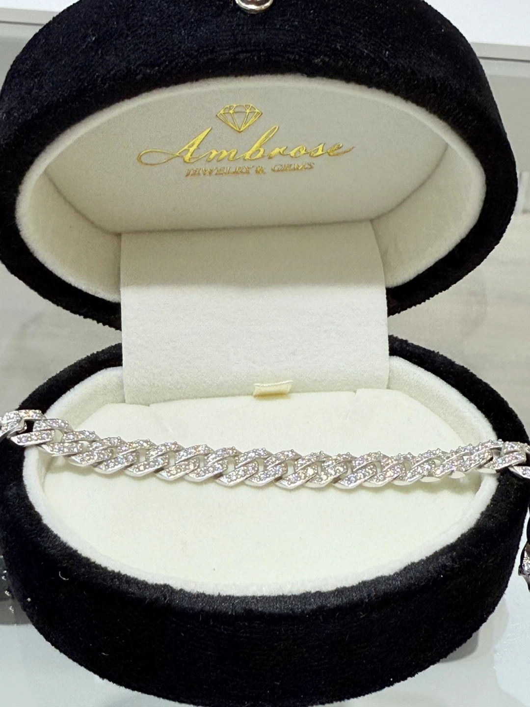 20cm 925 sterling silver full moissanite Cuban bracelet - photo 4