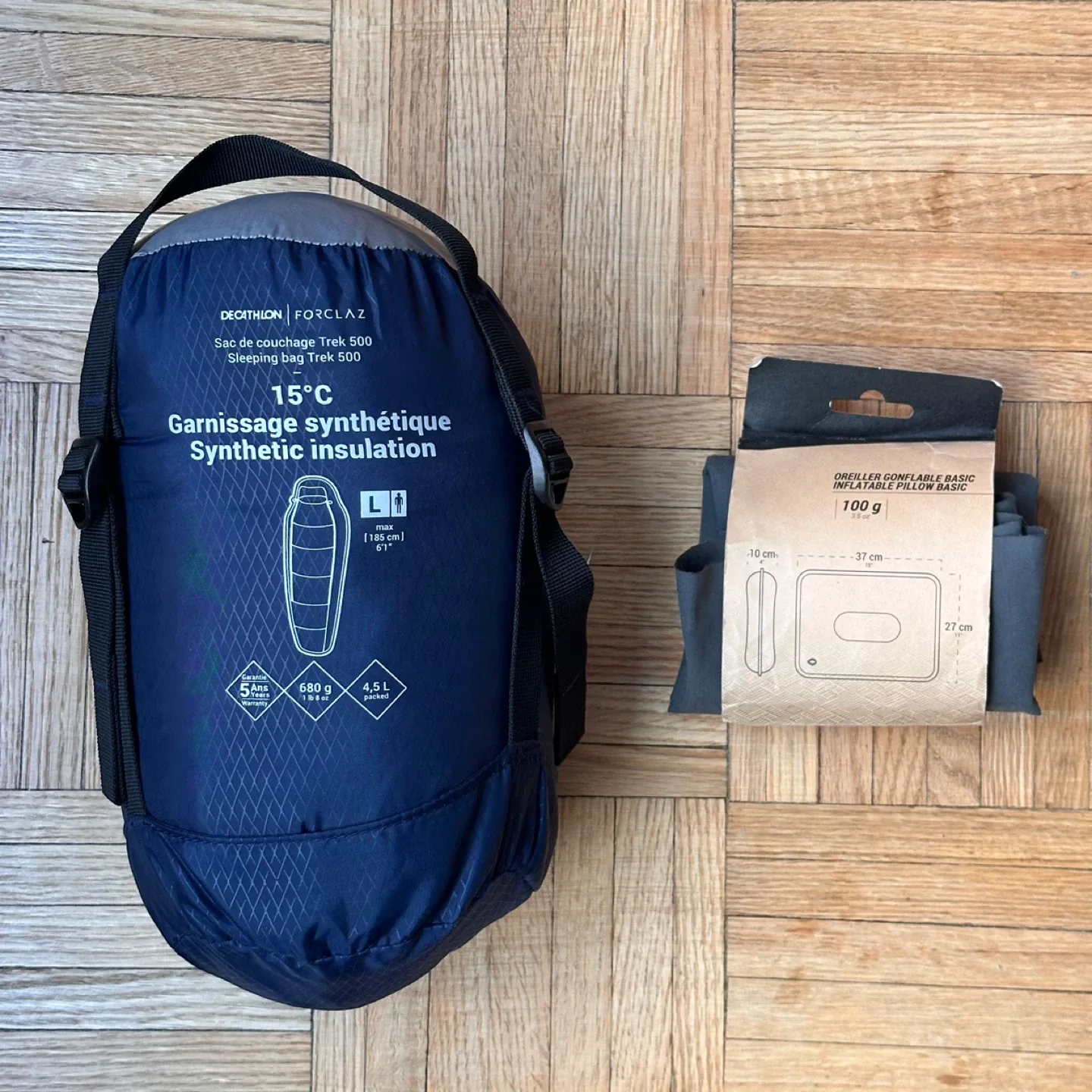 Decathlon Forclaz Trek 500 Sleeping Bag and Cuscion thumbnail