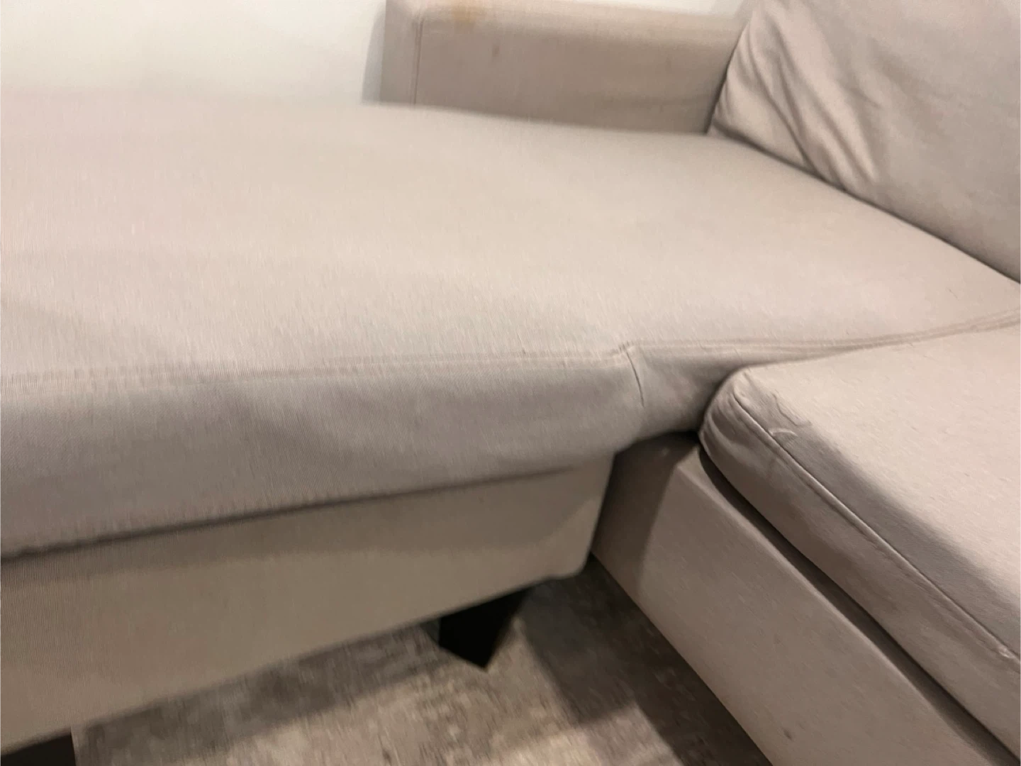 Beige Sectional Sofa with Chaise Lounge - photo 3