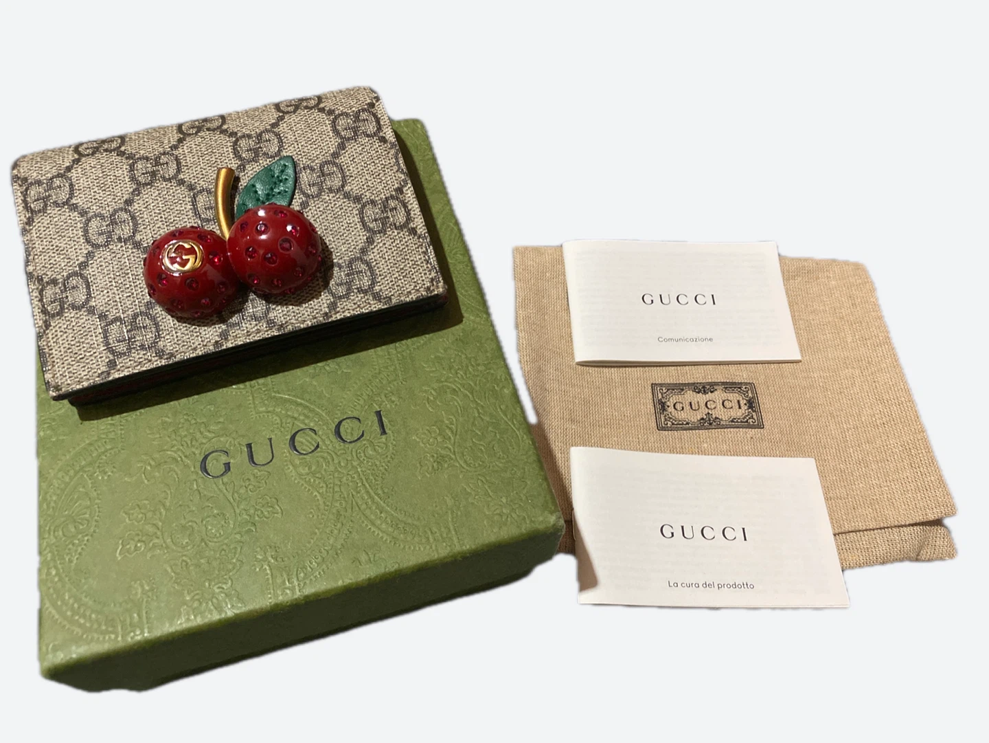 Gucci Cherry Card Case Wallet - Like New!