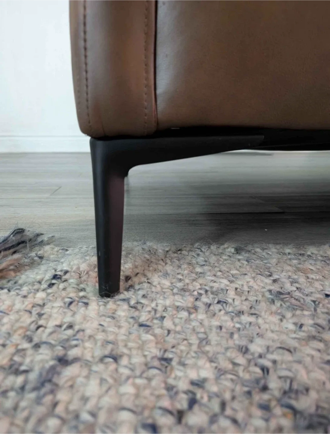 Large leather sectional sofa - right hand chaise image indicator(8)