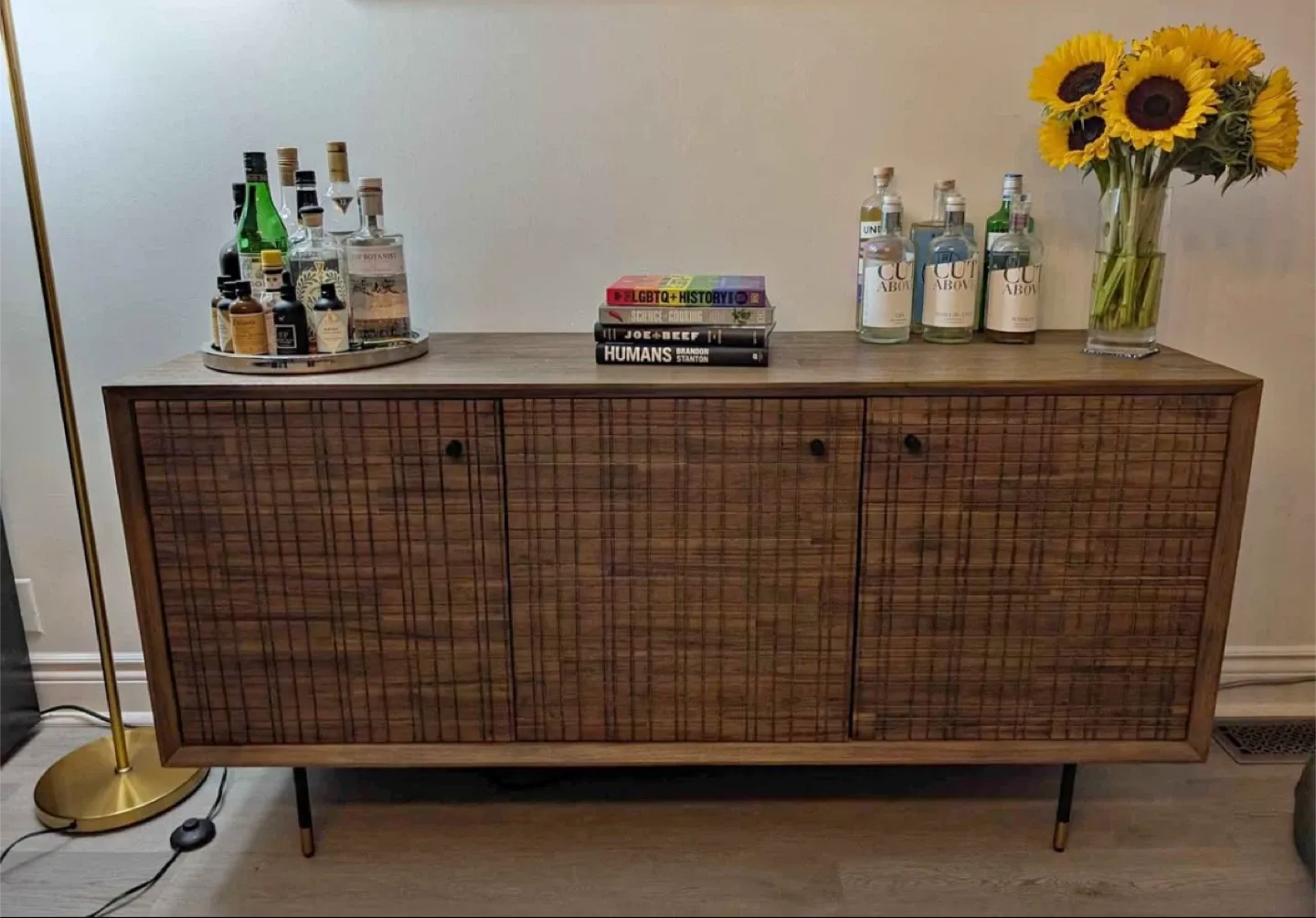 Solid wood 3 door sideboard cabinet thumbnail