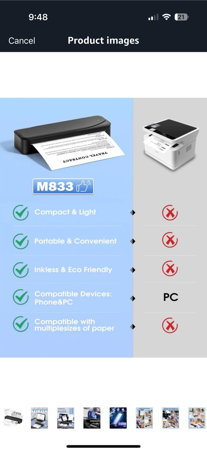 M833 Portable Document Scanner