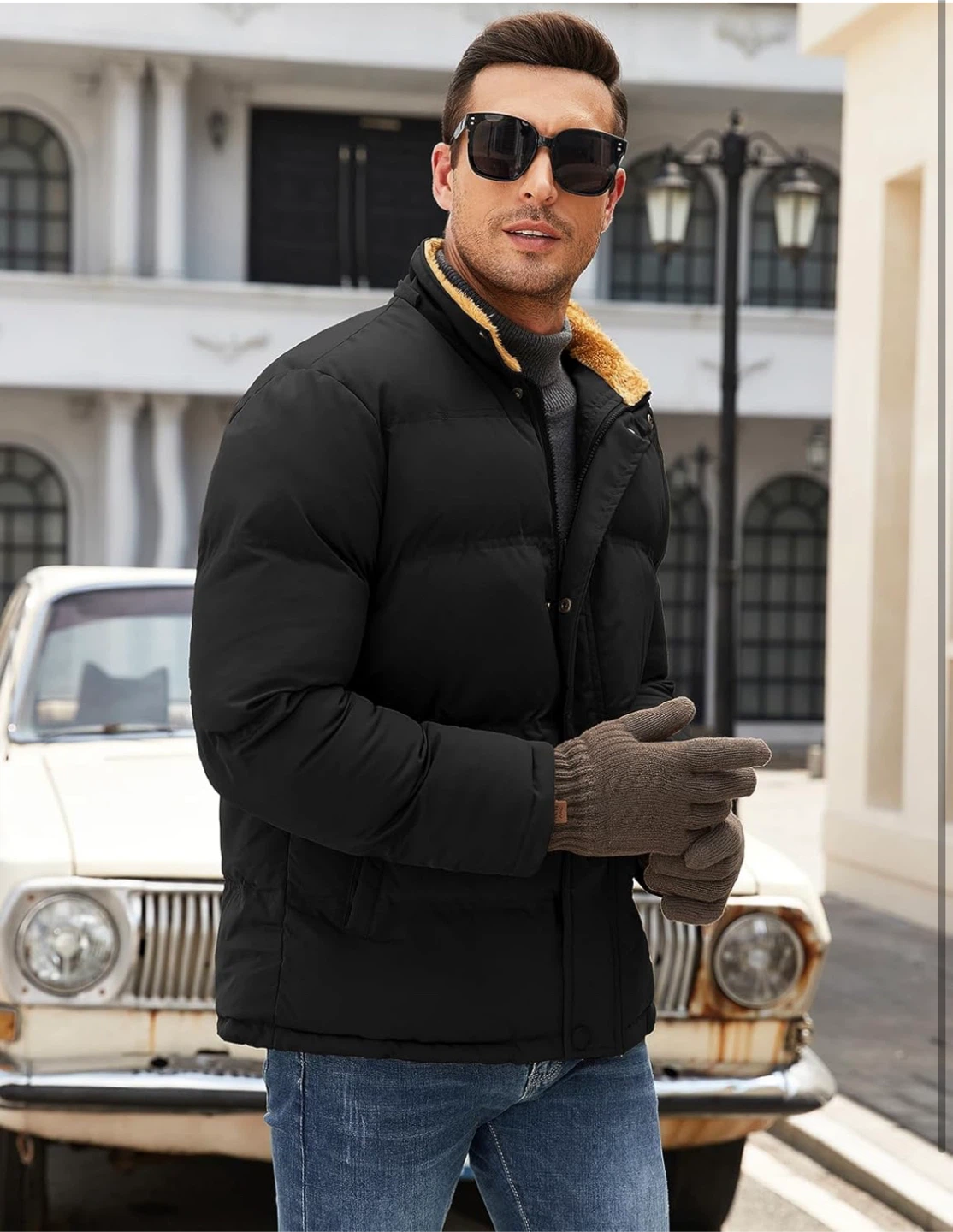 NEW! Men's Black Winter Coat with Removable Hood - photo 5