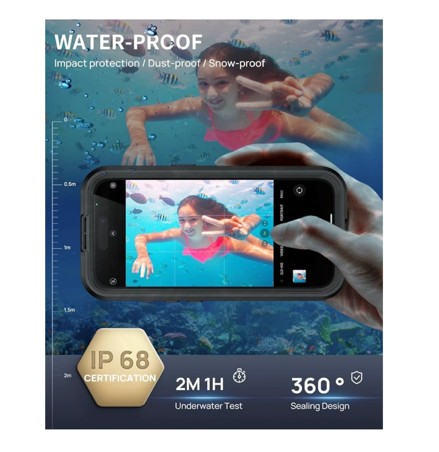 iPhone 16 pro Max Case  - Waterproof, Shockproof