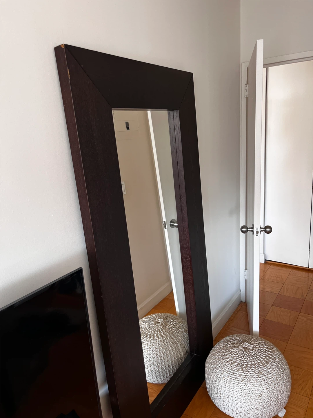 Large Dark Brown Framed Mirror - photo 3