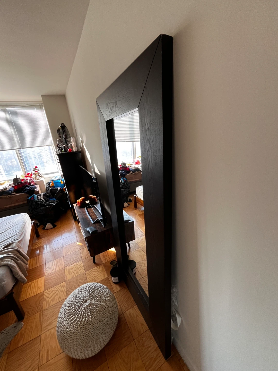 Large Dark Brown Framed Mirror - photo 2