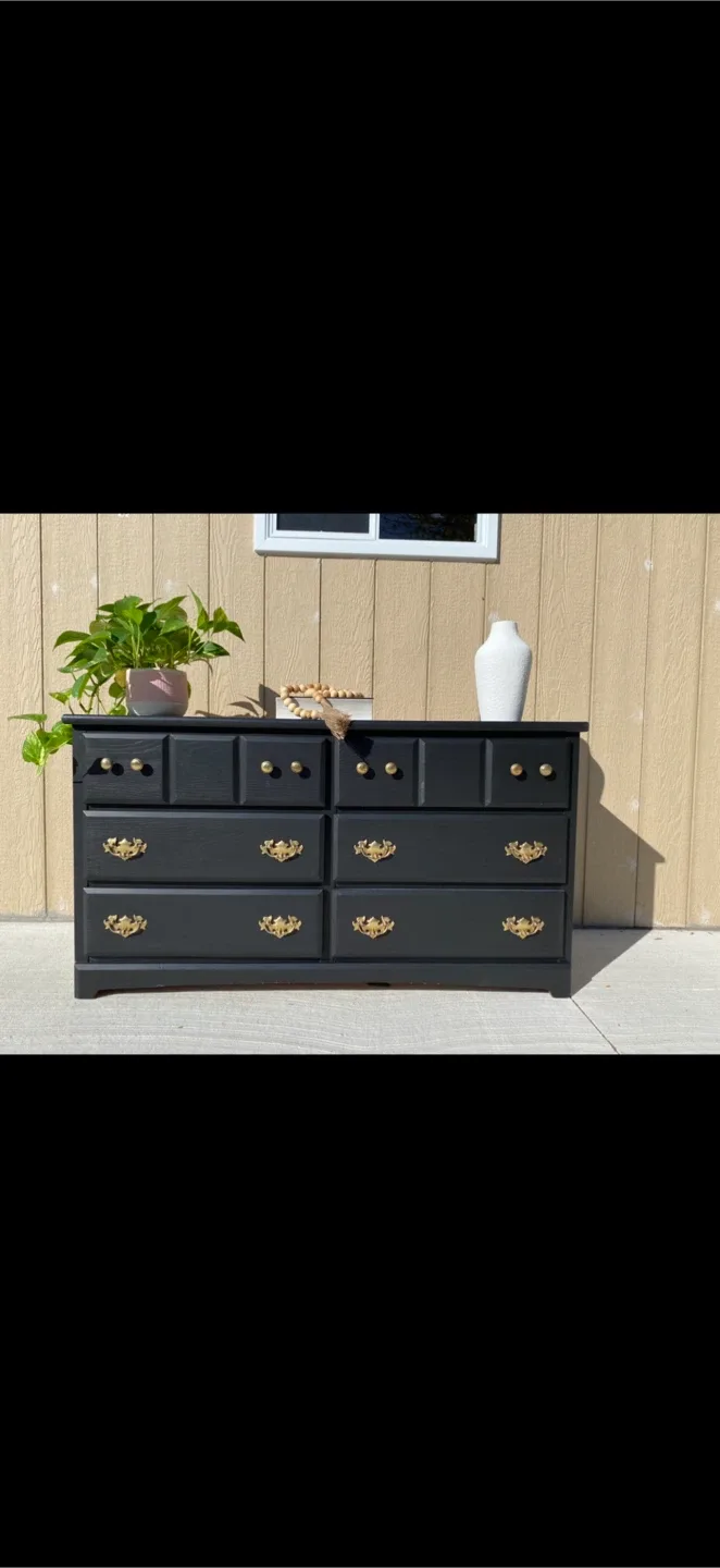 Black Dresser with Gold Hardware image indicator(3)