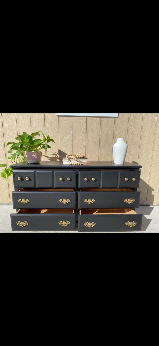 Black Dresser with Gold Hardware image indicator(2)
