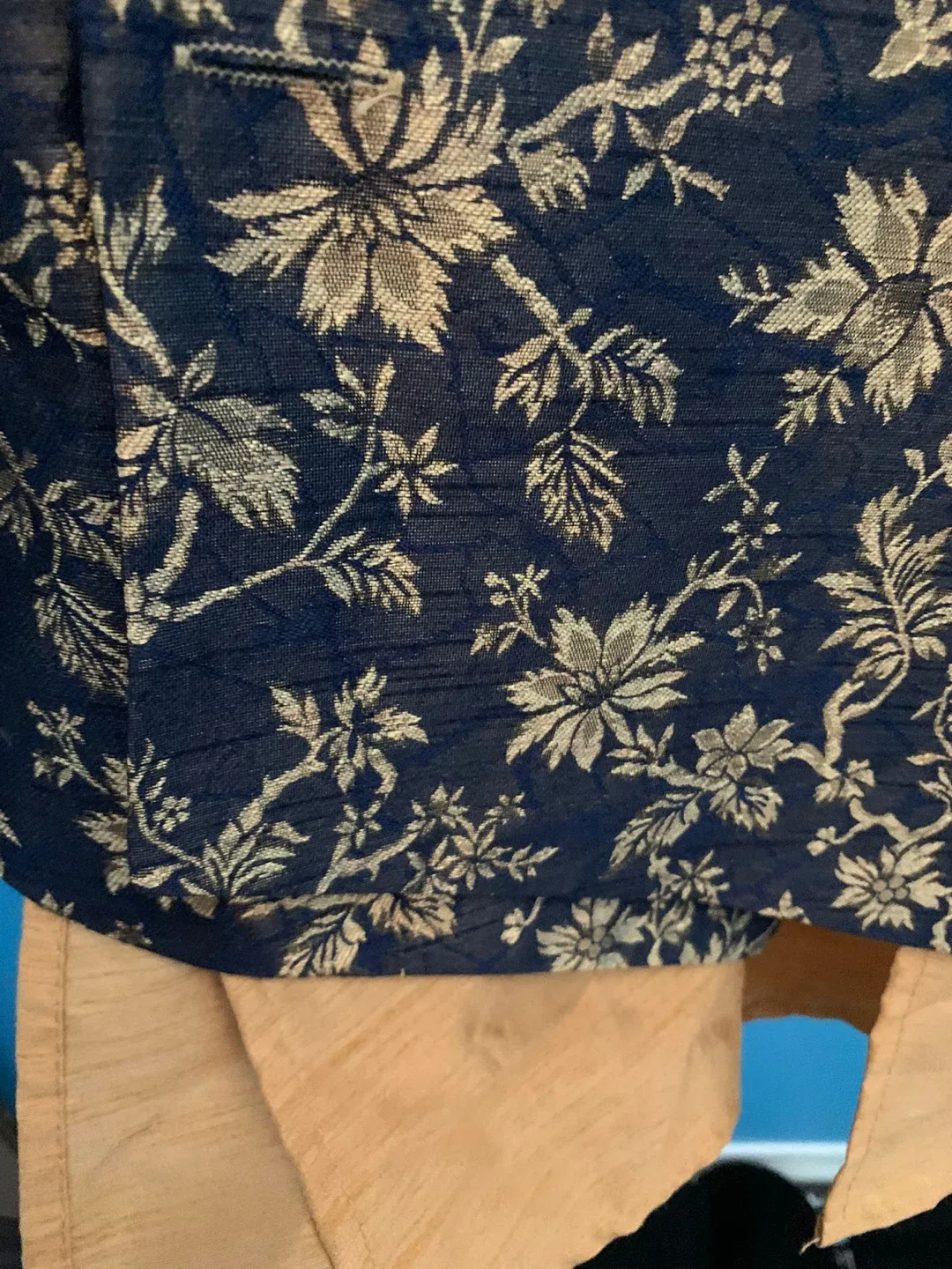 Kids' Navy & Gold Floral Sherwani image indicator(2)