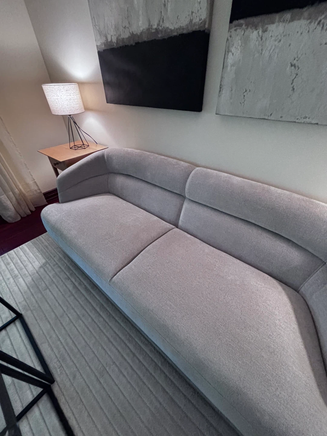 Modern Curved Sofa - Light Beige - Brand New - photo 2