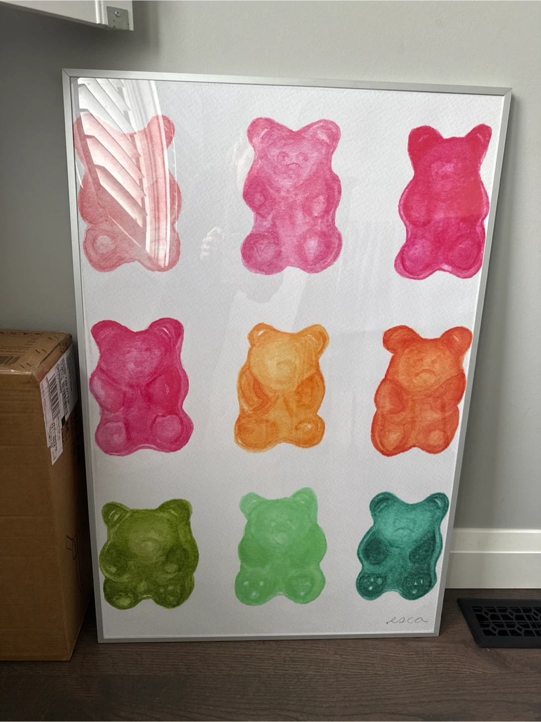Gummy Bear Art Print in metal frame