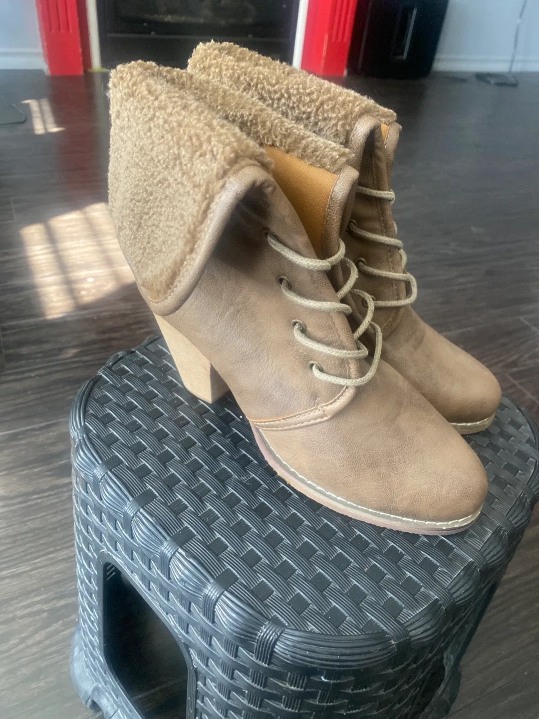 Brown Heeled Boots size 6.5 thumbnail