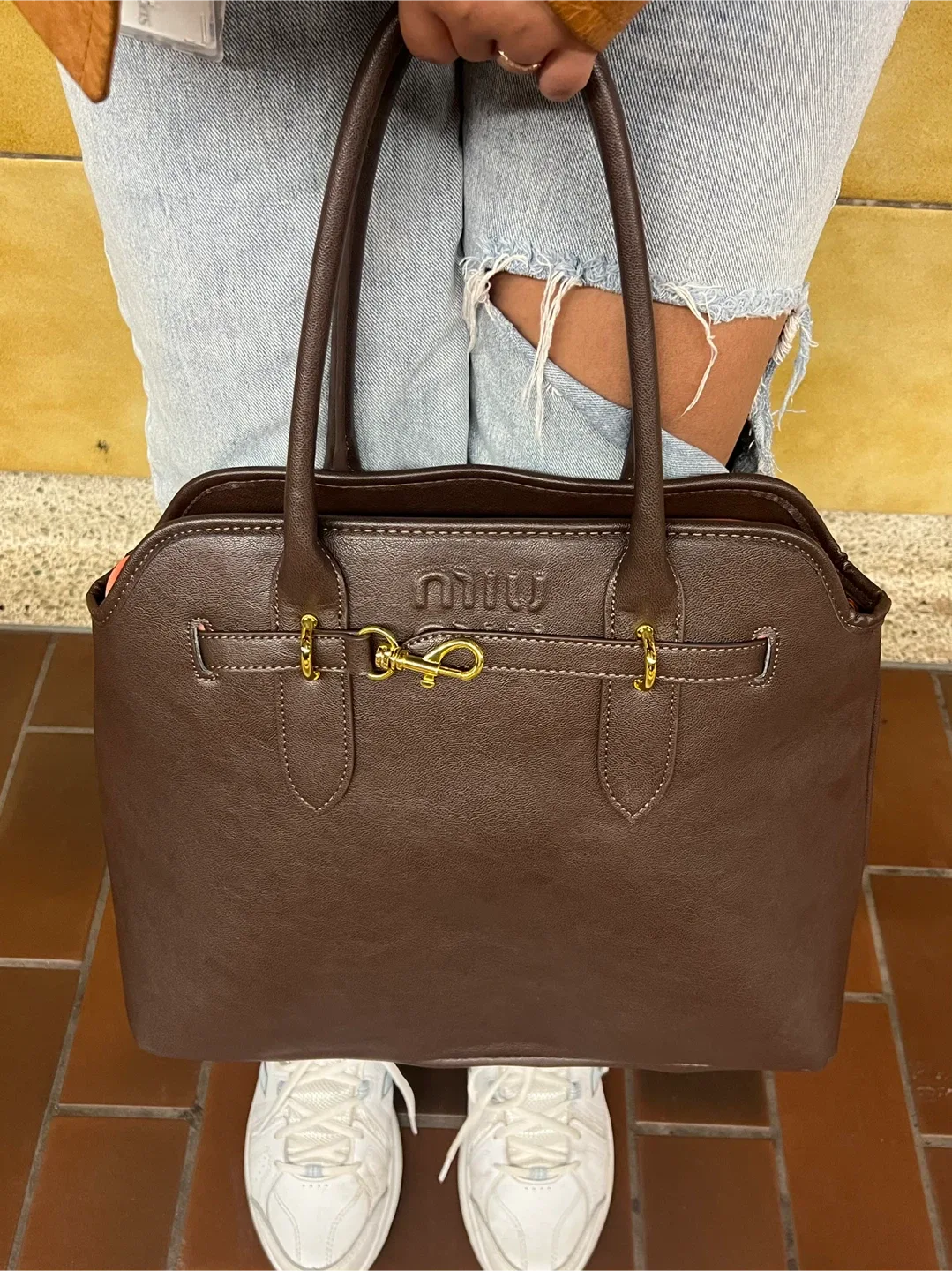 Miu Miu Aventure Nappa Leather Tote Bag thumbnail
