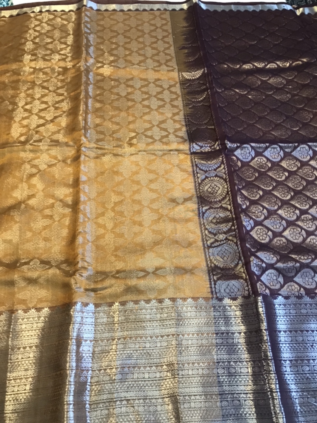 Mangalagiri pattu saree with stitched maggam work blouse - photo 5
