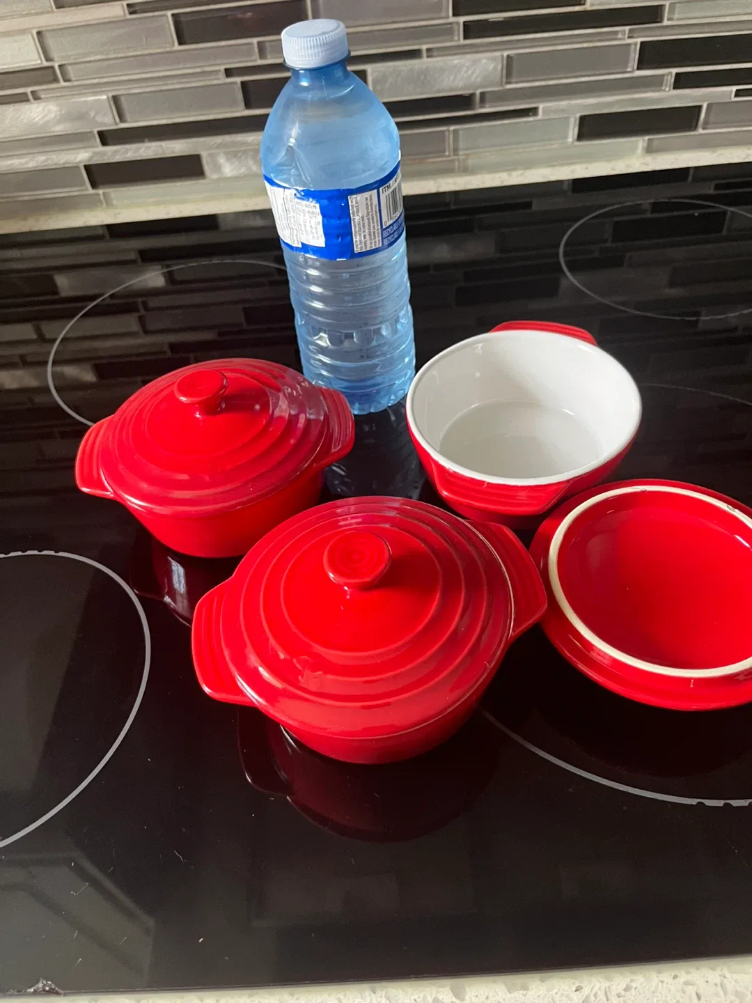 Red Ramekins with Lids - Set of 3 thumbnail