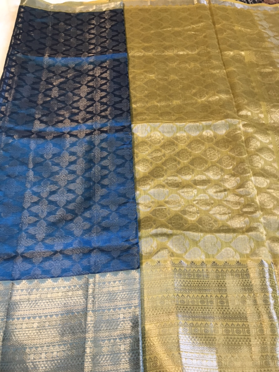 Mangalagiri Silk Saree with stitched maggam work blouse - photo 5