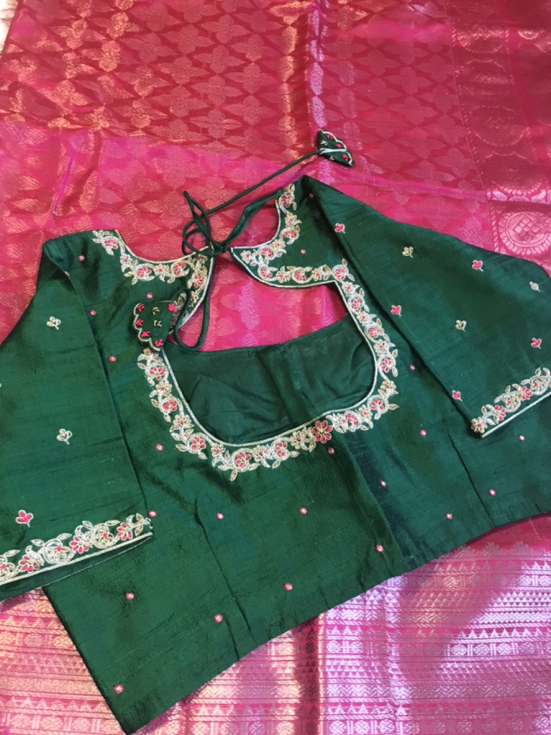 Mangalagiri silk saree with stitched blouse. - photo 2